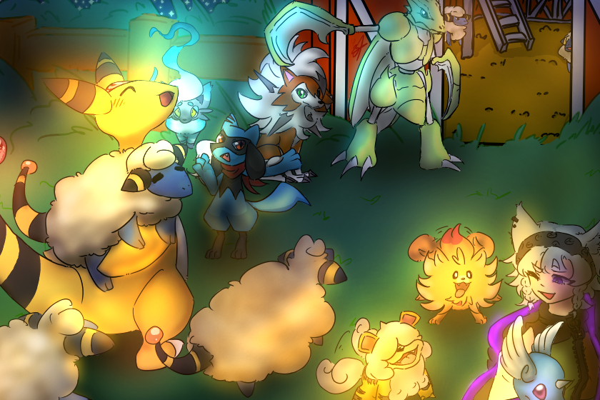 CzTheDummy's tweet photo. Helping Ampharos out with the Mareeps 🌙 🌠🐑🌠🌙#pokemonfanart #randomdoodles #oc #artshare #smallartists https://t.co/mI69tFFCEC