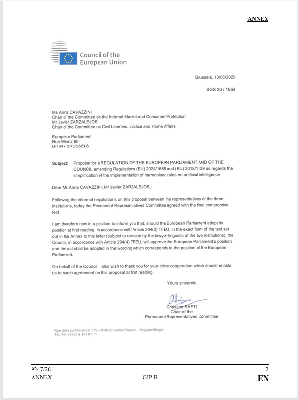 montezumachavez's tweet photo. Here's the agreed compromise text on the Digital Omnibus on the EU AI:  https://t.co/8aADuAcvzH https://t.co/aaB21U45Oe