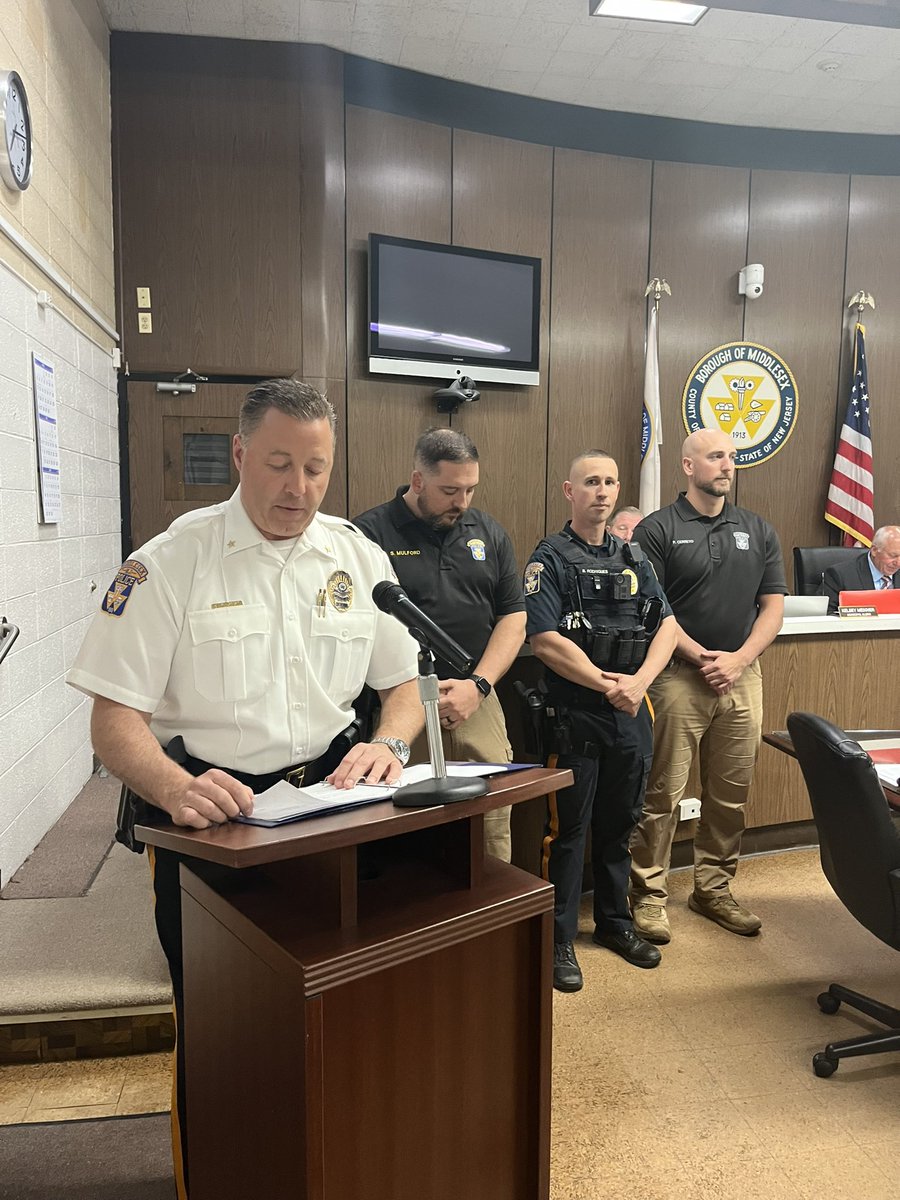 middlesexpd's tweet photo. The Middlesex Borough Police Department proudly recognized several officers and detectives during last night’s Mayor and Council Meeting for their exceptional service, professionalism, and dedication to the community. https://t.co/K9L1fHuHRP