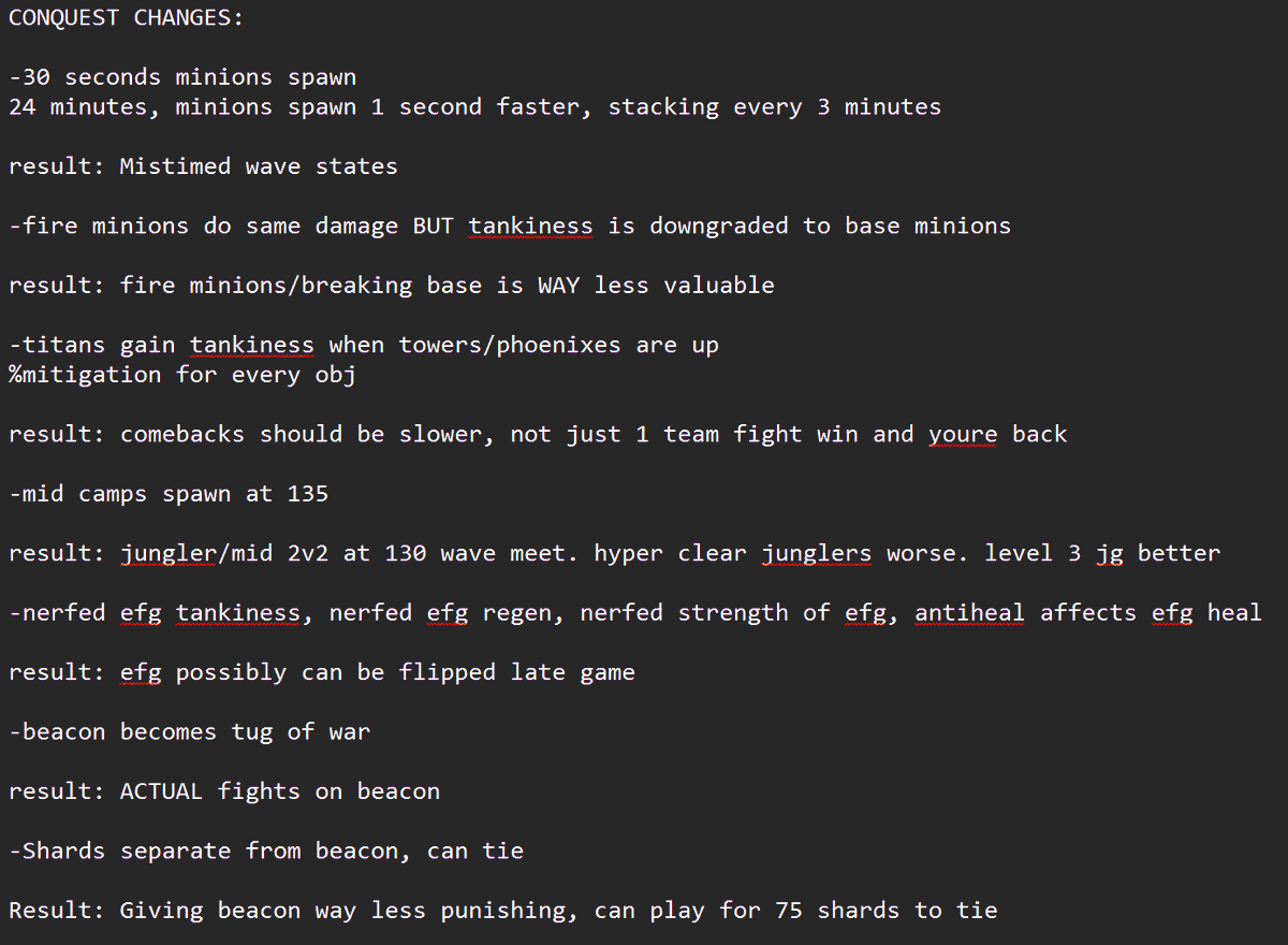 Inbowned's tweet photo. For those that care about the nerdy stuff, these are my initial thoughts on the conquest changes https://t.co/SdRNsqv1Kw