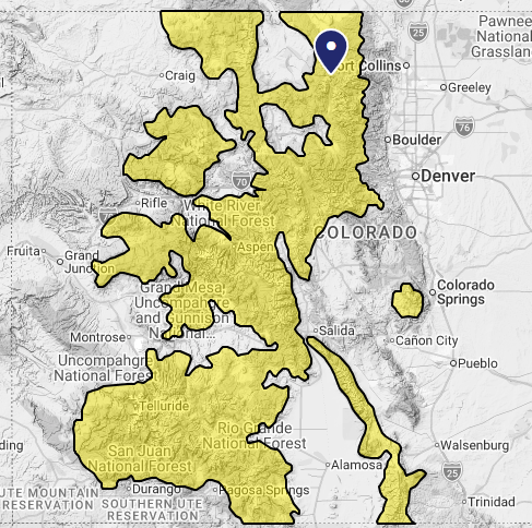 RockyNPS's tweet photo. In areas above treeline, avalanche danger has increased to moderate in #RMNP. At and below treeline, avalanche danger remains low.

With warmer temperatures, there continues to be a daily melt-freeze cycle, with snow and ice warming up during the day and freezing again at night. It is recommended to travel in high elevation areas early in the day. Try to start and end your day early.

Pay attention to warming snow and steer clear of steep slopes if you begin to sink past your ankles into wet snow. The most likely place to trigger a small avalanche is where you find still-transitioning dry snow on north-facing slopes at the highest elevations. Even a small avalanche can be dangerous.

Before heading into the backcountry, check the Colorado Avalanche Information Center frequently for the latest avalanche forecast and be prepared to adjust plans.

Visit the Colorado Avalanche Information Center at https://t.co/IYOcwFXTmk and follow them on social media

Map Credit - CAIC
