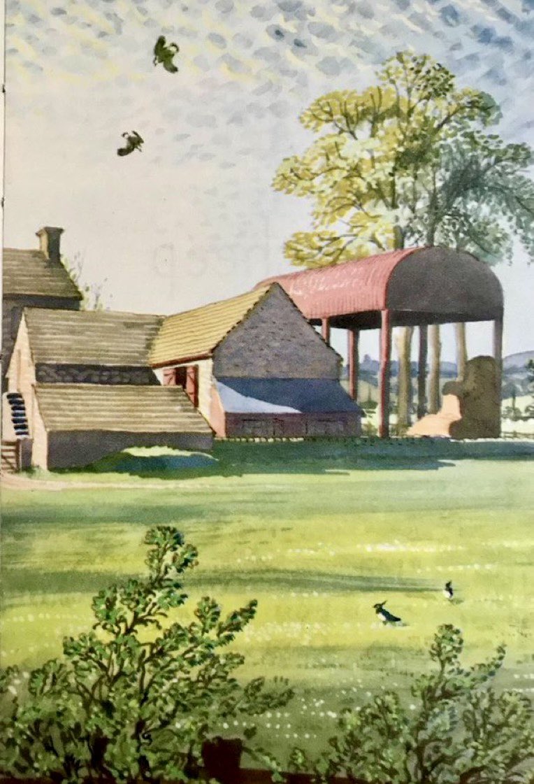 LBFlyawayhome's tweet photo. ‘Evening light’
The Farm, 1958
Artist: CF Tunnicliffe https://t.co/cccQ6trPms