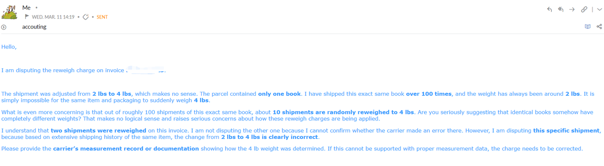 ViaLactea_Press's tweet photo. @UPS 
There is another ridiculous thing our readers should know.

You know how heavy To Rule in a Turbulent World#4 is, right? It weighs less than 2 lbs. However, UPS randomly changed the shipping weight to 4 lbs because they claimed they “re-weighed” it.

Can you believe that?

We even recorded a video showing the actual weight of the books and submitted it as evidence in our complaint. Until now, they still refuse to solve these problems.
Don’t worry, though. We covered the additional 4 lbs shipping charge for you ourselves😀

But honestly, UPS’s handling of this situation is absolutely ridiculous.