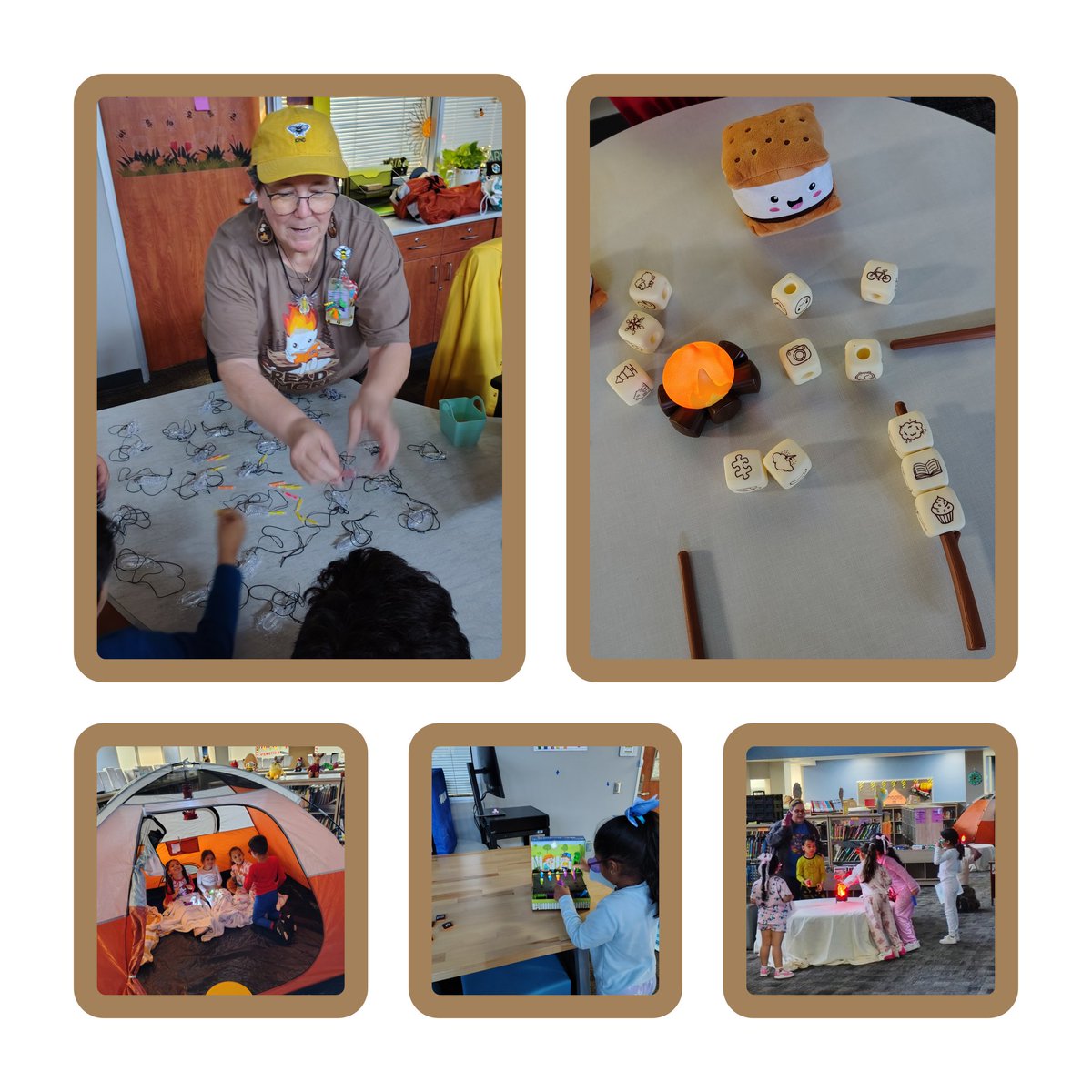 JonesXanthia's tweet photo. Kinder is camping out in the library. They are having a blast with all the activities! Thank you Mrs. Nagel! @HemmenwayStreak https://t.co/WAIEH7ROX3