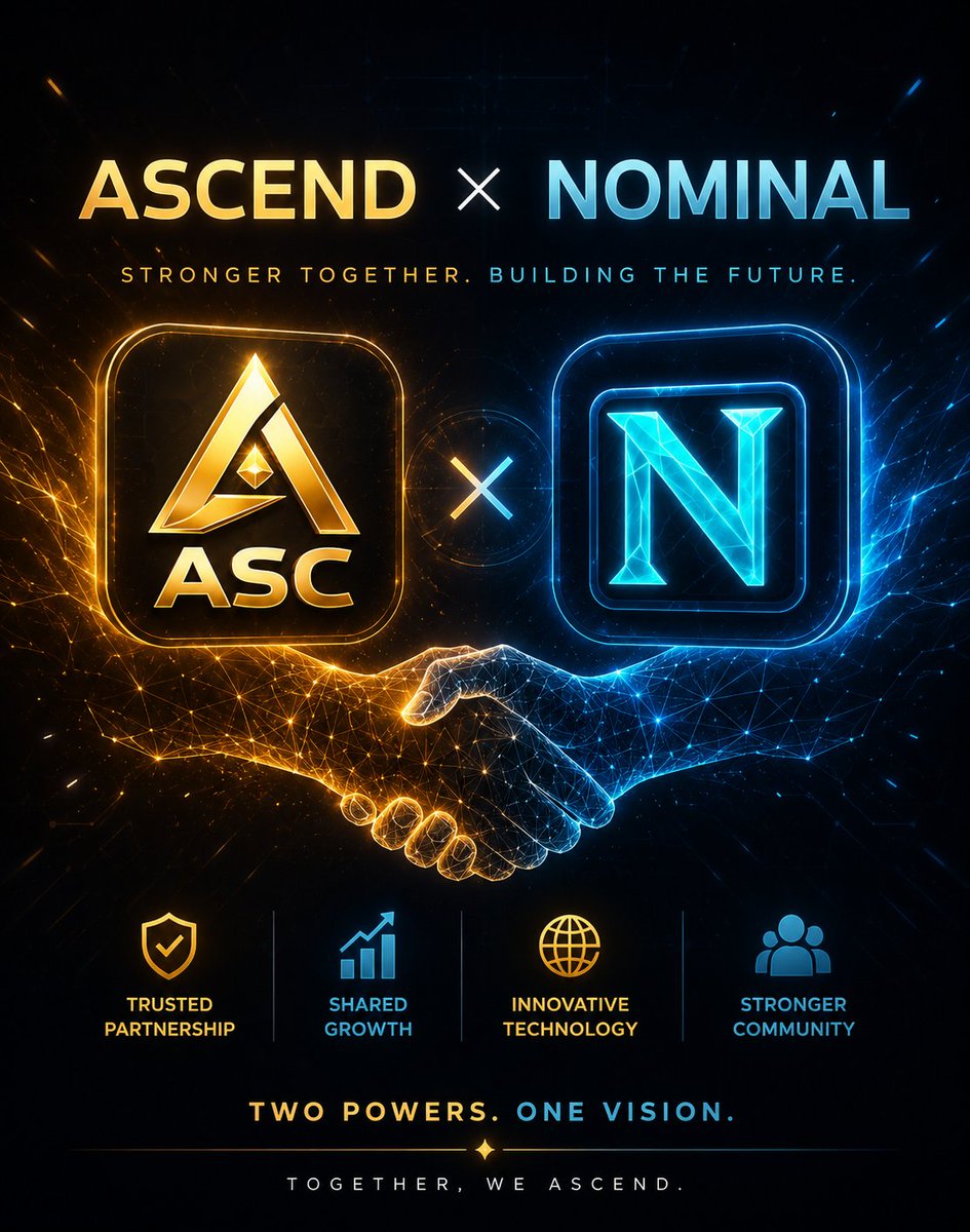 iam_550's tweet photo. Two powerful communities. One shared vision. πβ¨
Ascend Mining Γ Nominal Network , building stronger connections, innovation, and limitless possibilities for the future of Web3. Together, we rise beyond limits. β‘π
#AscendMining #NominalNetwork #Web3 #Blockchain #Innovation https://t.co/koEvLMvNUc