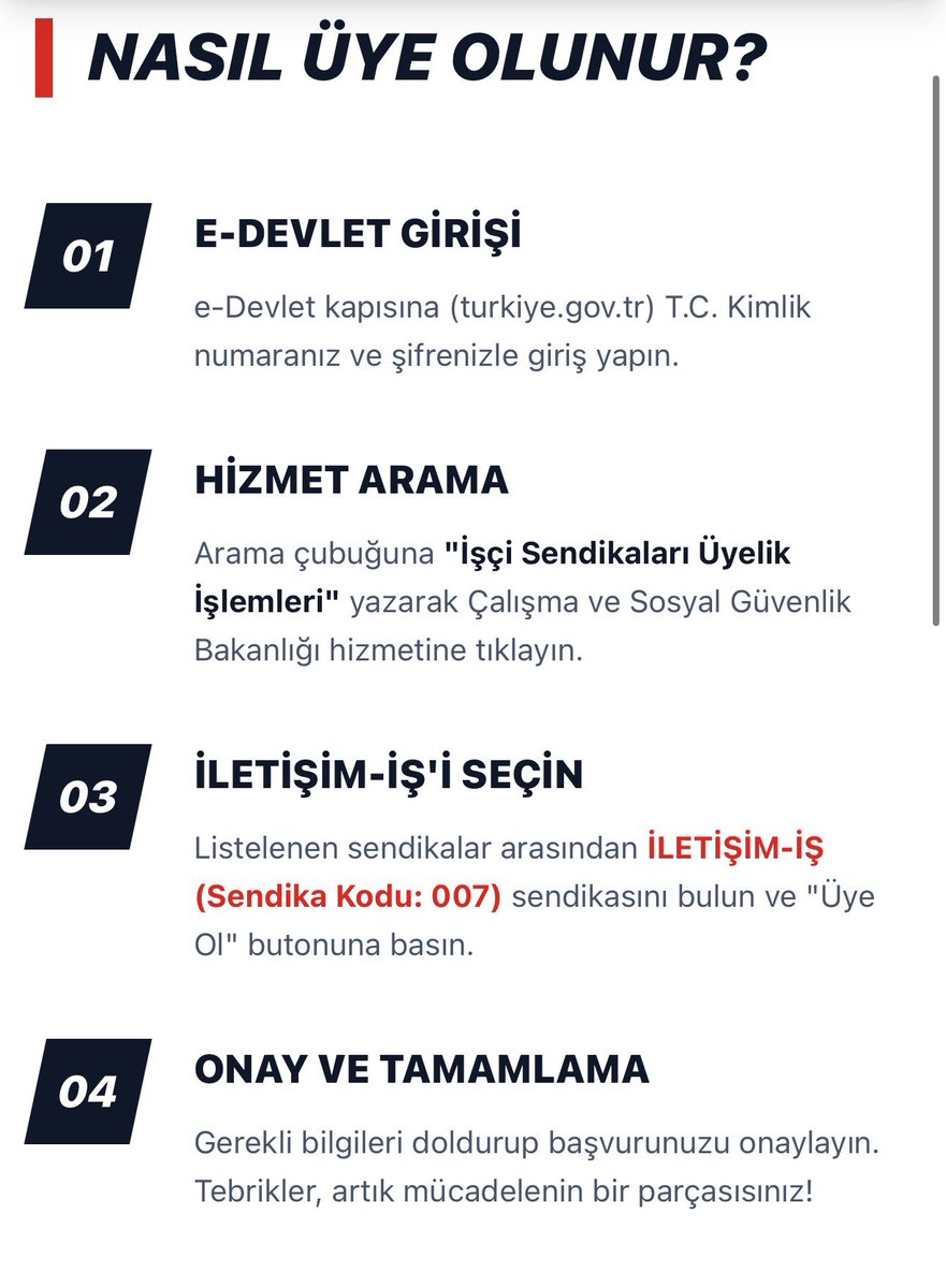 iletisimis's tweet photo. Banka promosyonlarından çalışma koşullarına kadar her alanda hakkımızı savunmak, sesimizi daha gür çıkarmak için İLETİŞİM-İŞ çatısı altında birleşiyoruz.
4 basit adımla e-Devlet üzerinden üyeliğinizi tamamlayın, bu mücadelenin bir parçası olun! 🚩
#turkcellglobalbilgipromosyonhakkınıver #TCELL