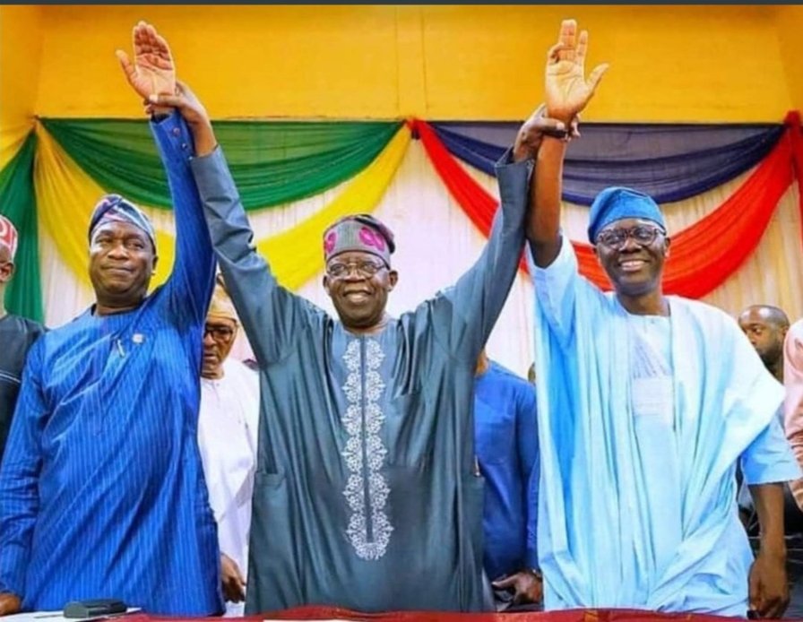 confindence24's tweet photo. 24 years of political power in one picture 😄

Let me explain:

1. Bola Ahmed Tinubu — 8 years: 2023–2031.

2. Babajide Sanwo-Olu — 8 years: 2019–2027.

3. Obafemi Hamzat — another 8 years: 2027–2035.

That’s 24 years of political dominance in one picture 😄

Ire oo. https://t.co/64ai3oaOh6