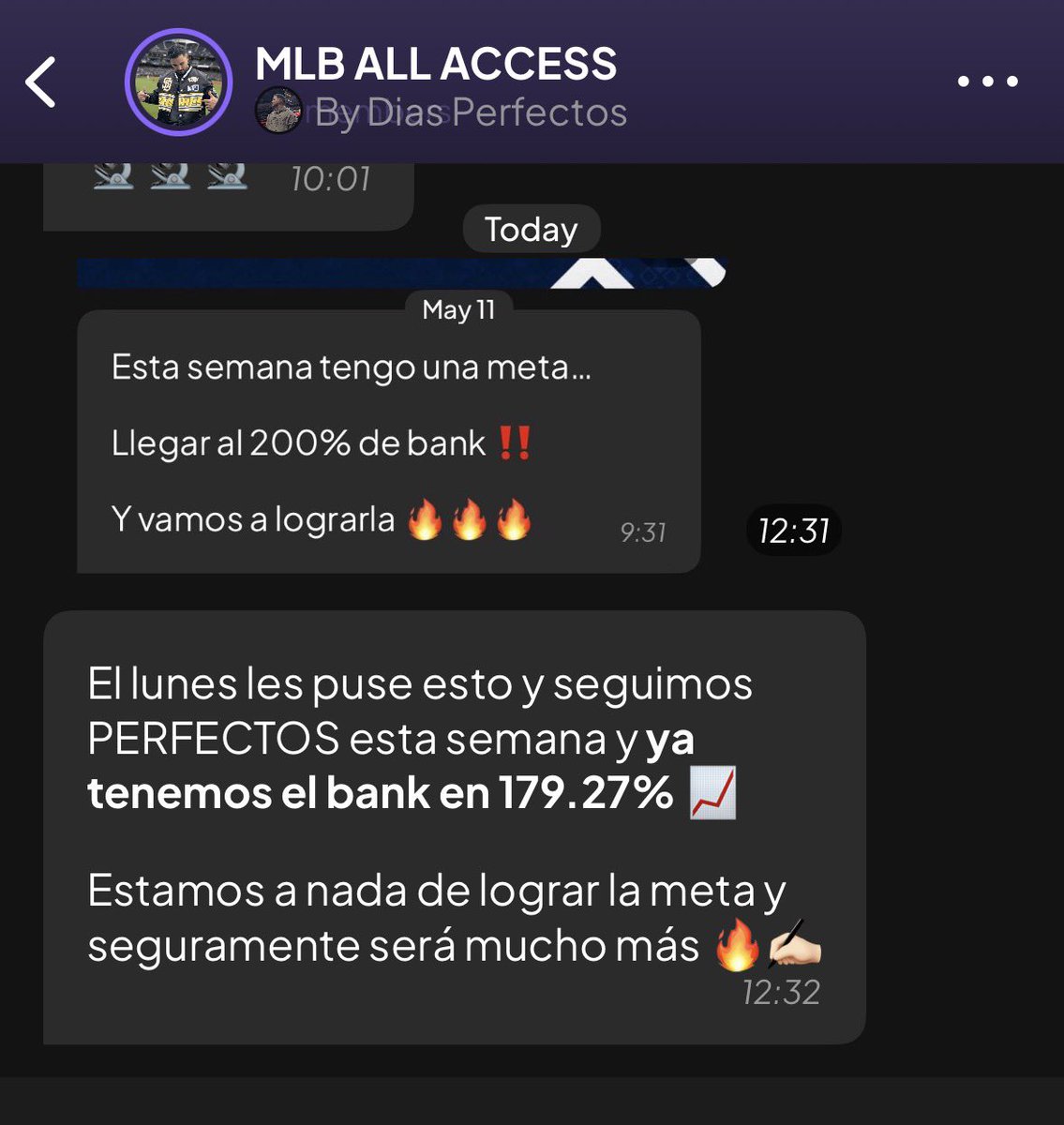 DiasPerfectos's tweet photo. ESTA SEMANA VAMOS A LOGRAR MI META DEL MLB ALL ACCESS Y MÁS 🔥⚾️

ÚNETE ➡️ https://t.co/7AgKbUGSoj

DESDE INICIO DE TEMPORADA (49 DÍAS) EL BANK VA EN 358% CAMINO A CUADRUPLICAR https://t.co/yaA5ITWeXj