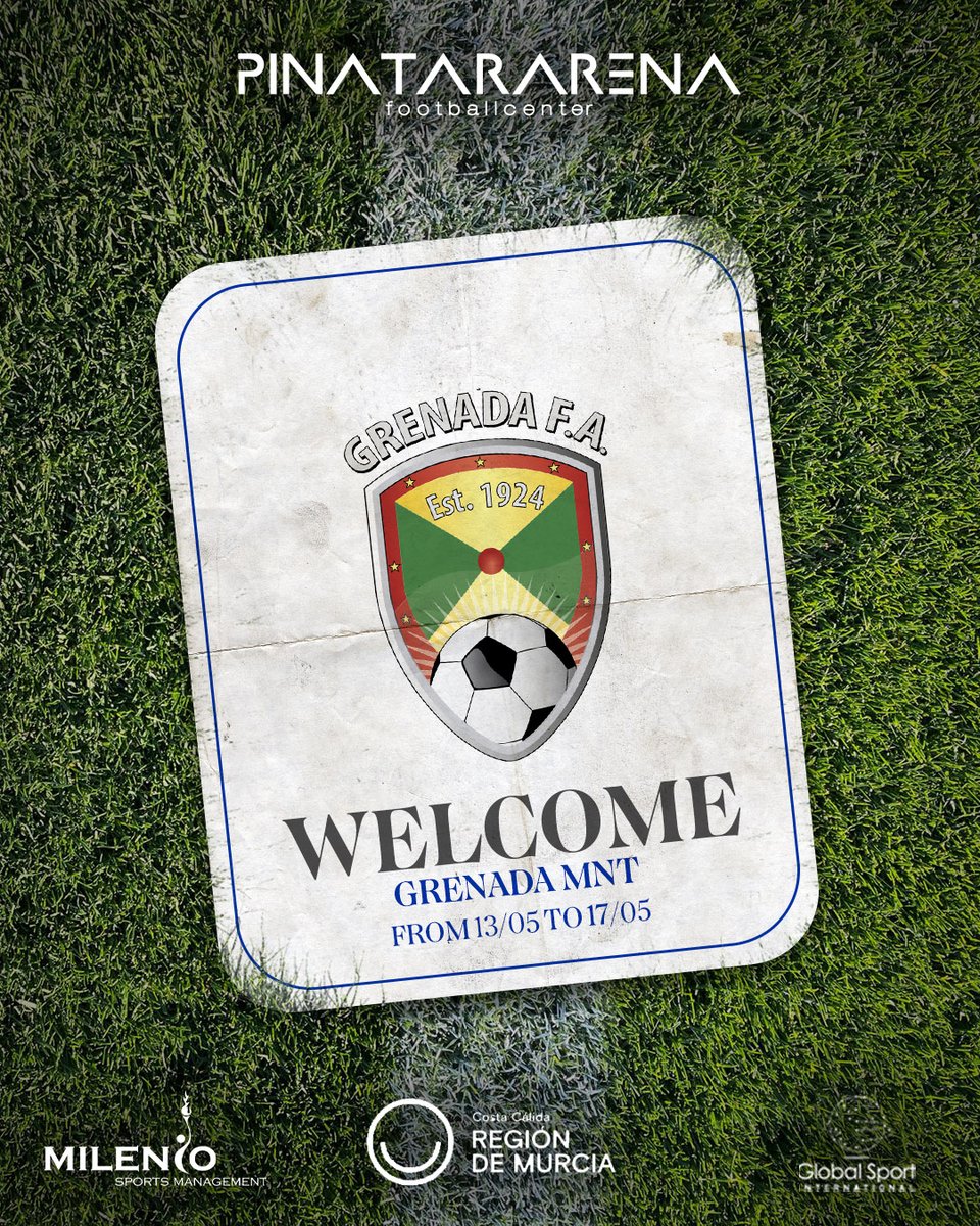 PinatarArena's tweet photo. 🤝 Estamos orgullosos de dar la bienvenida a la Selección Nacional de Grenada 🇬🇩

☀️ Los ‘Spice Boys’ visitan por primera vez la Costa Cálida, donde se prepararán en nuestras instalaciones de cara a su encuentro del domingo frente a la Selección de la Rep. de Irlanda 🇮🇪 https://t.co/b2tzs7XlDR