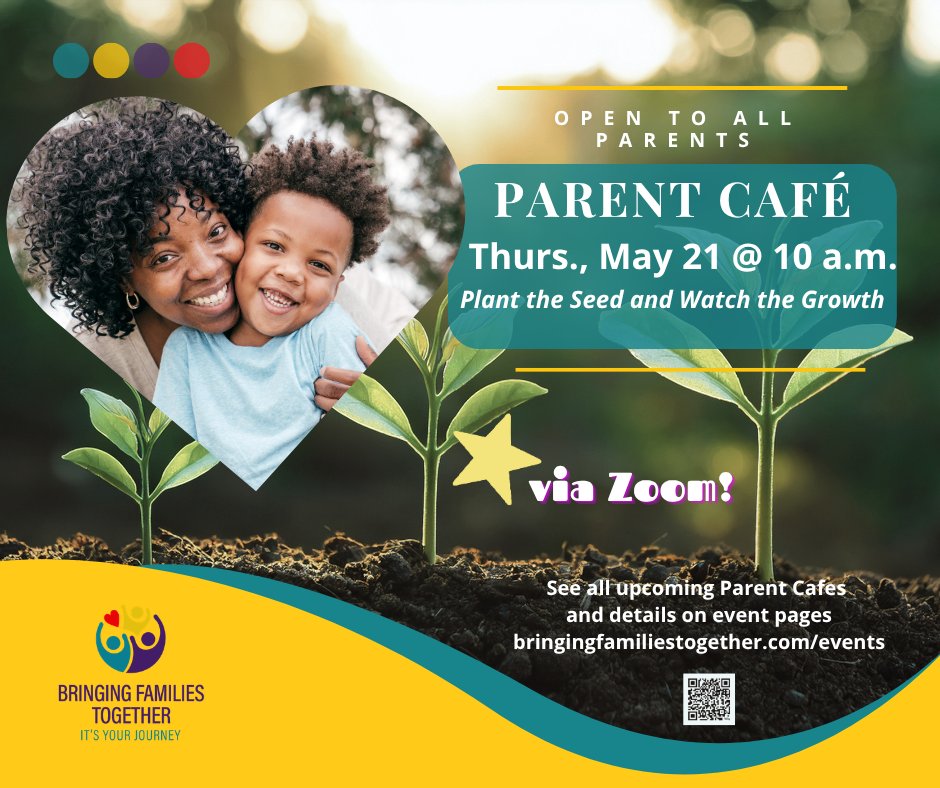 TweetsbyBFT's tweet photo. 🌱💜 Plant the Seed and Watch the Growth 💜🌱

Join us for our next virtual Parent Café:
📅 Thursday, May 21
🕙 10–11 a.m. | Via Zoom
✨ Learn more:
👉 https://t.co/AWkRNgqQ0J
Free and open to all parents and caregivers.
#ParentCafé #ParentSupport #FosterCare #Adoption https://t.co/4g0jvTarfj