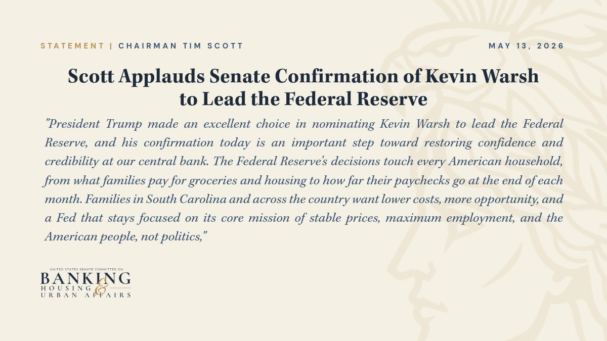 U.S. Senate Banking Committee GOP tweet media