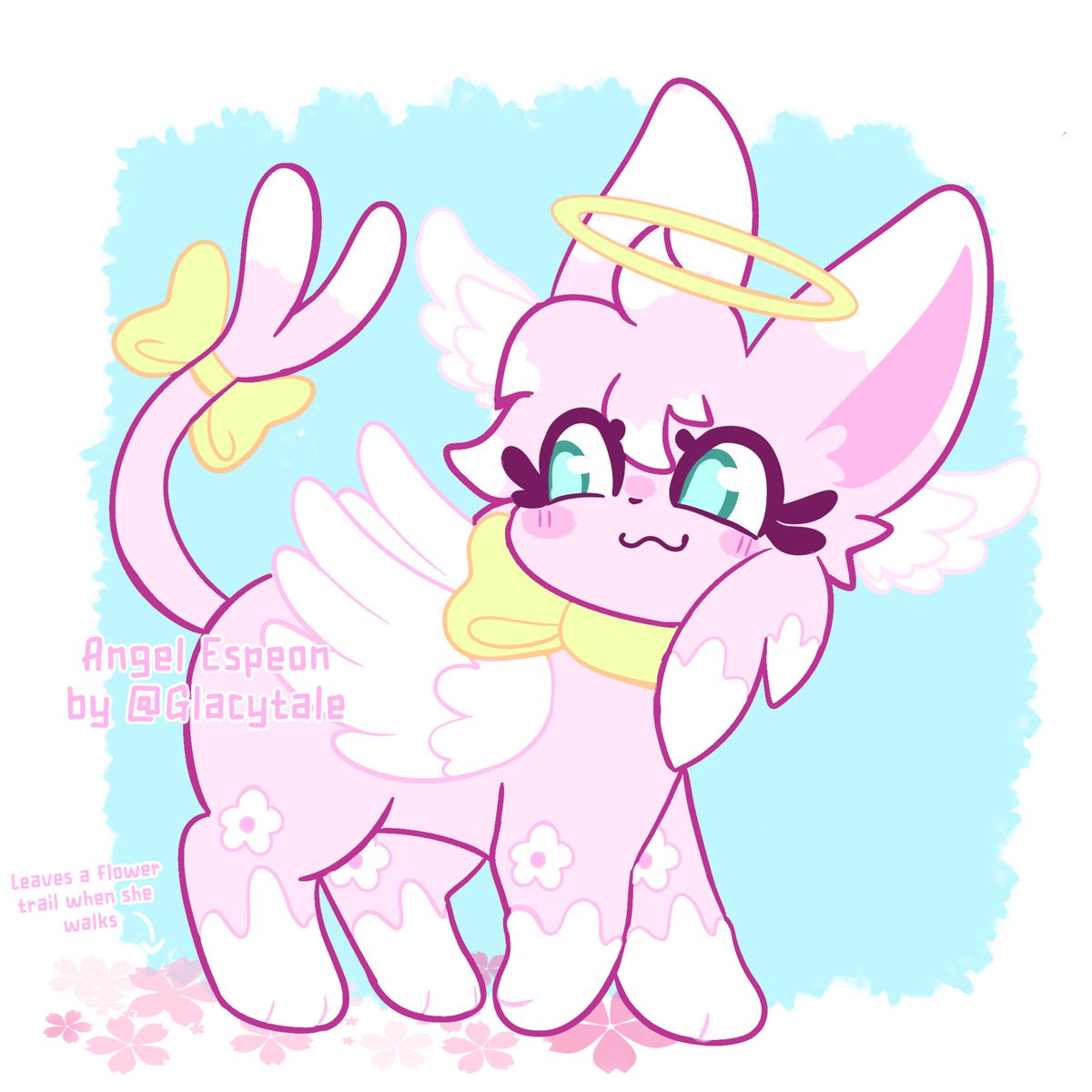 Glacytale_'s tweet photo. Angel Espeon (adoptable) 🩷 https://t.co/lLMtMFRcm6