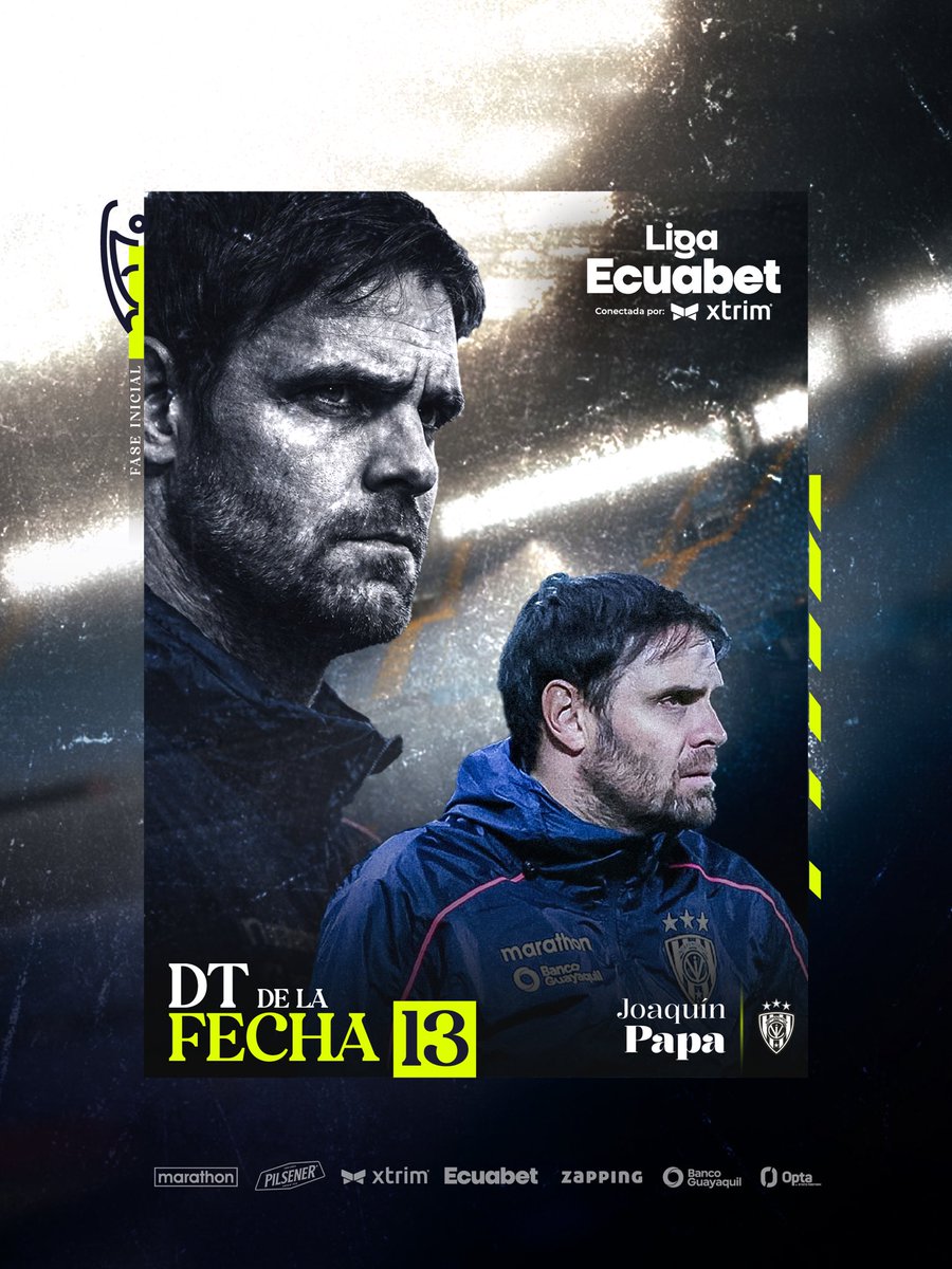 LigaEcuabetec's tweet photo. 📍El DT de la Fecha 1️⃣3️⃣ - Fase Inicial de la Liga Ecuabet es Joaquín Papa de @IDV_EC 🔥
⠀⠀
#LigaEcuabetConectadaPorXtrim 🇪🇨💯 https://t.co/7KfV3iTChK