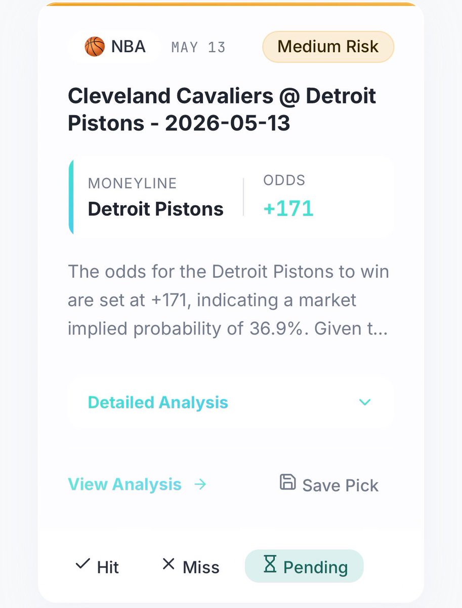 GamePlanAi's tweet photo. NBA lock of the night 😤😤😤

Bad boy pistons are back 

#NBALock #GamblingX https://t.co/xi1pGUZGxb