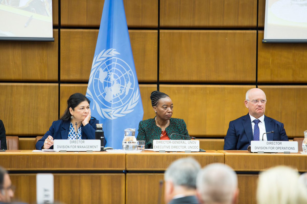 Monica_Juma_'s tweet photo. Today, I had the honour of addressing Member States,  since taking up my role as UNOV DG/@UNODC ED, two days ago. 
 
I look forward to building strong partnerships that support efforts to tackle the world drug problem, organized crime, corruption, terrorism and that strengthen  criminal justice systems, through collective responsibility, commitment to renewed multilateralism, and  constructive engagement with Member States.