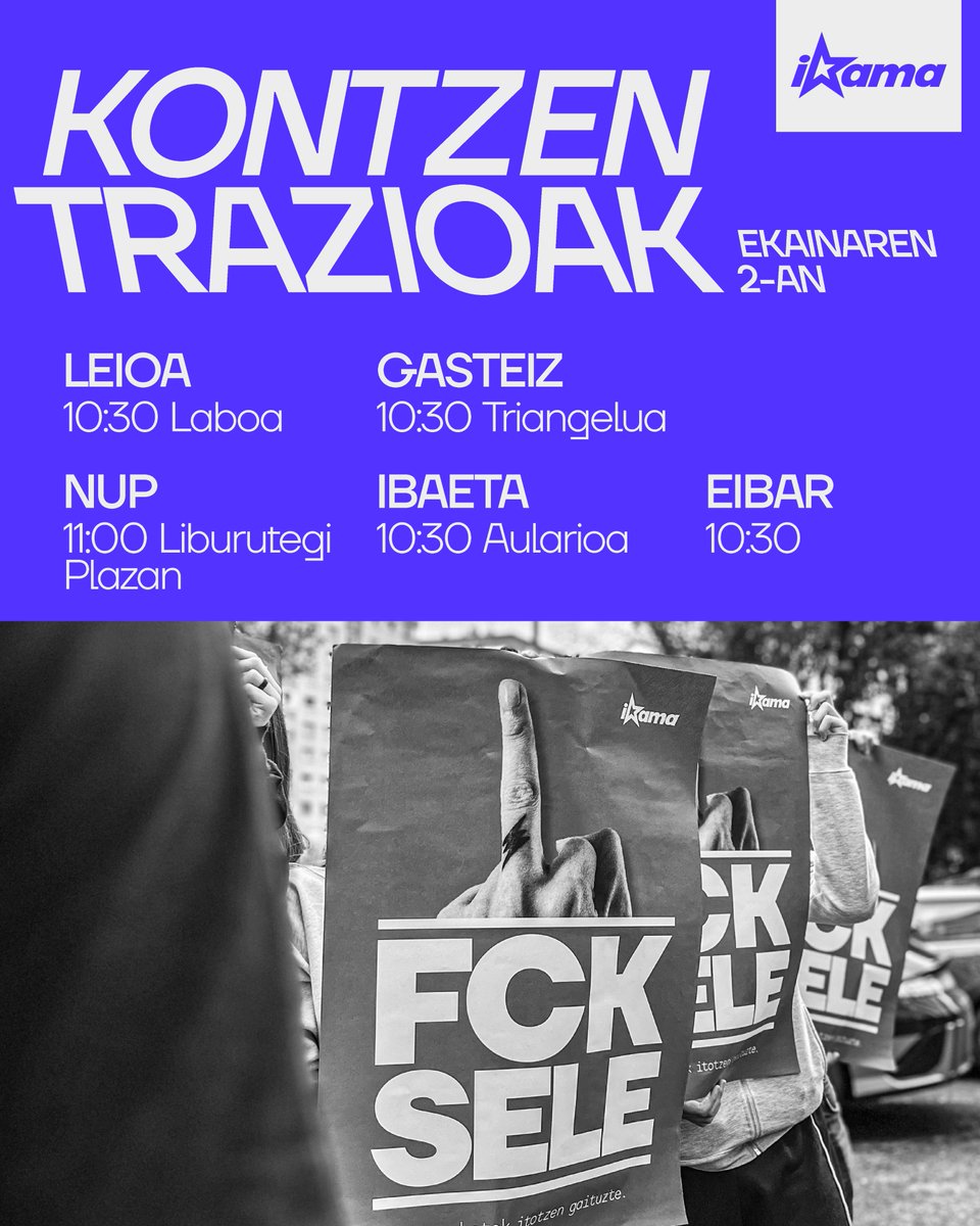 IkasleriaMartxa's tweet photo. Selektibitate egunetan, hainbat campusetan batzen dira 2.Batxillergoko ikasleak probari aurre egiteko. 

Horregaitik, ekainaren 2an, Seleko lehen egunean, kontzentrazioak egingo ditugu campus hauetan. 

FCK SELE! 🖕🏼 https://t.co/TYghmYsaK8