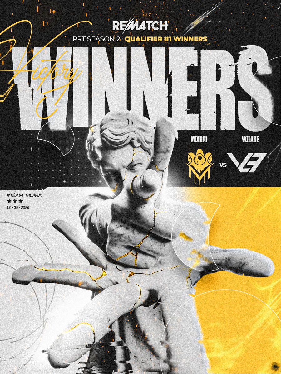 TEAM_MOIRAI's tweet photo. ANOTHER ONE FOR THE THROPHY CABINET!

#rematch #PRT #esports #teammoirai https://t.co/zou8tfUWOg
