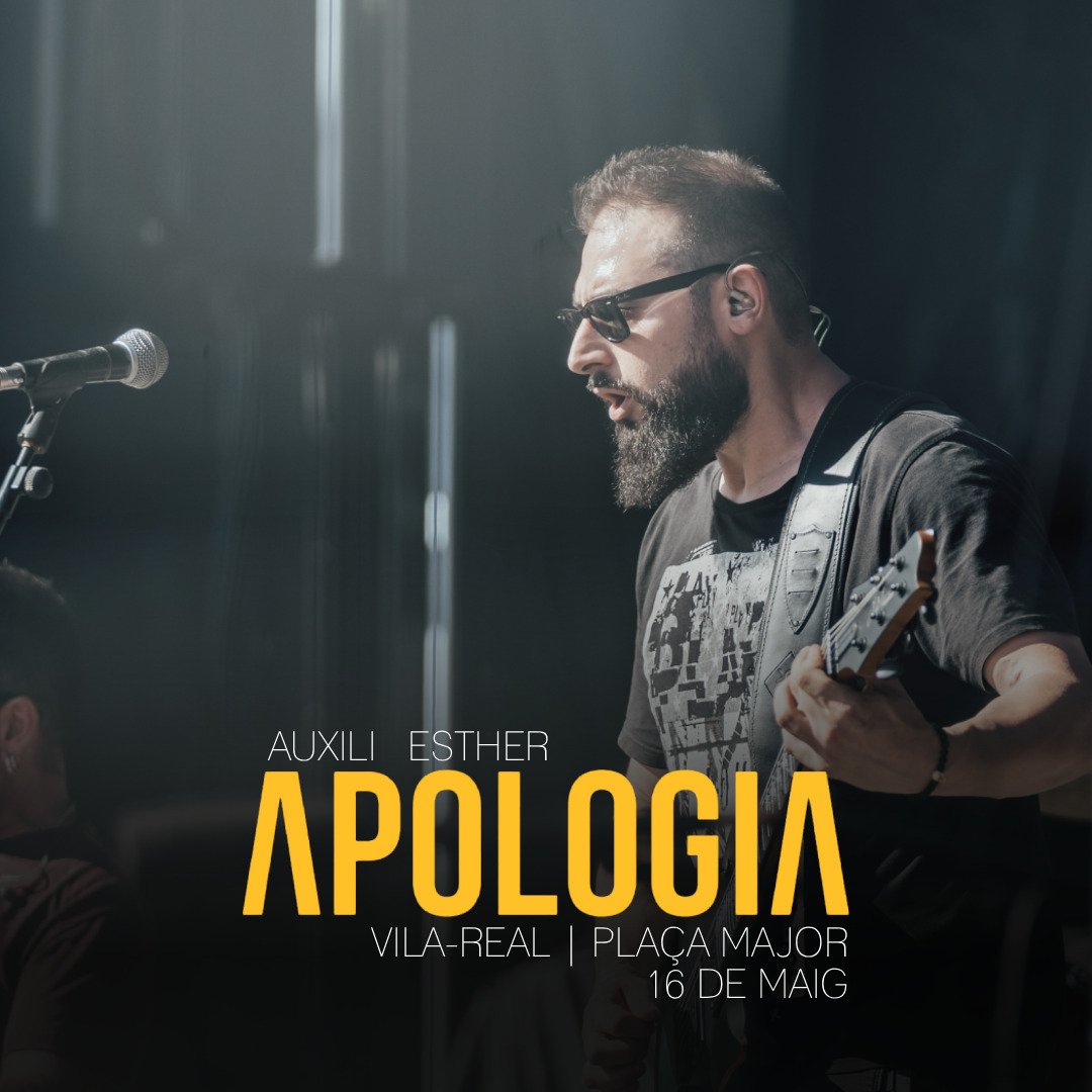 ApologiaGrup's tweet photo. 🎸ROCK PER LA LLENGUA! 👅
Tornem un any més a les festes de Vila-real, esta vegada amb les amigues i amics d' @socesther i @Auxili_Band ❤️🩹
📍 Plaça Major,
📅 16/05/2026
🕙 22:00h
A casa, en festes i contraprogramant a la tortura animal.
Vos esperem 🤘
#Apologia https://t.co/yvIGxQHZ0Y