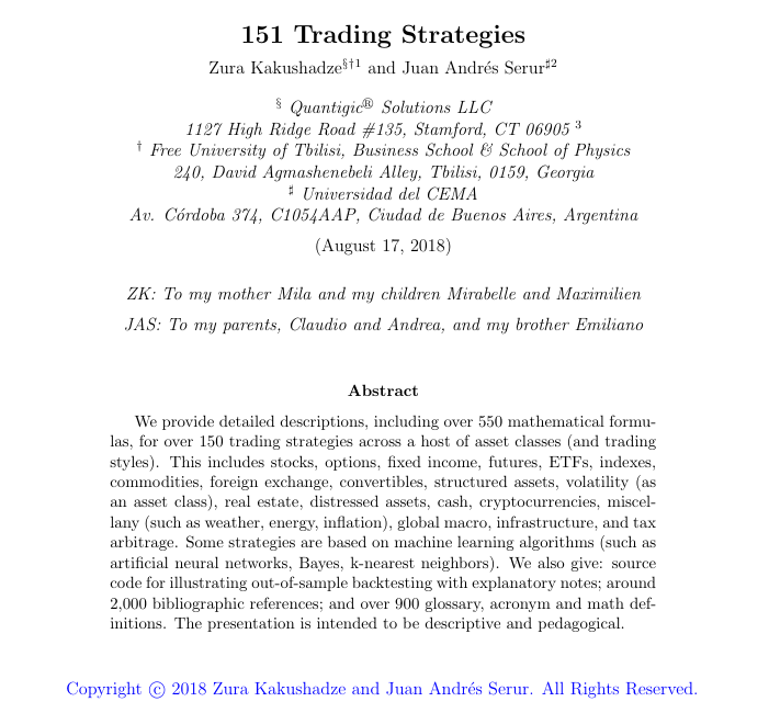 crptAtlas's tweet photo. I build institutional-level quant systems for a living

This is the closest thing to an actual quant desk I've ever seen

361 pages
151 trading strategies

Every one of them documented with entry logic, exit logic, and historical performance

Get it before it deleted

Then read the article below on how to implement the neural network framework that powers the strategies in this book on Polymarket today