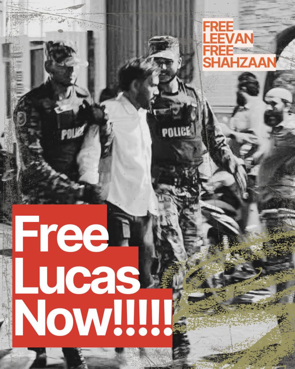 ibrahimlatheef's tweet photo. Mihaarun mihaarah @lucasjalyl dhookohlaa!!

#FreeLucasNow https://t.co/l1zIFqyWL4