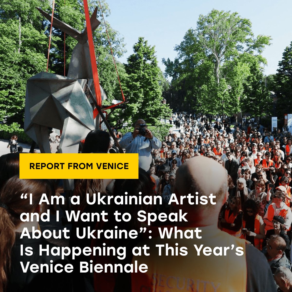yellowbluepro's tweet photo. The 61st Venice Biennale has opened.

Ukraine presents Zhanna Kadyrova’s Origami Deer, evacuated from Pokrovsk in 2024. The event is marked by protests and Russia’s return.

👉https://t.co/kXWqJboxHB https://t.co/4sIQTQx1w0