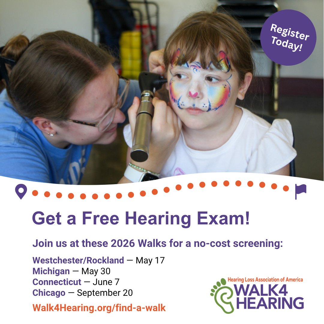HLAA's tweet photo. We can hardly contain our excitement! 🥳 The first two HLAA #Walk4Hearing events of 2026 are this weekend, including free hearing screenings on Sunday. Go the distance for #HearingHealth with us! See our schedule on the second slide or visit: https://t.co/ZZ35t6hRlN

#HearingLoss https://t.co/ESH5QAoscf
