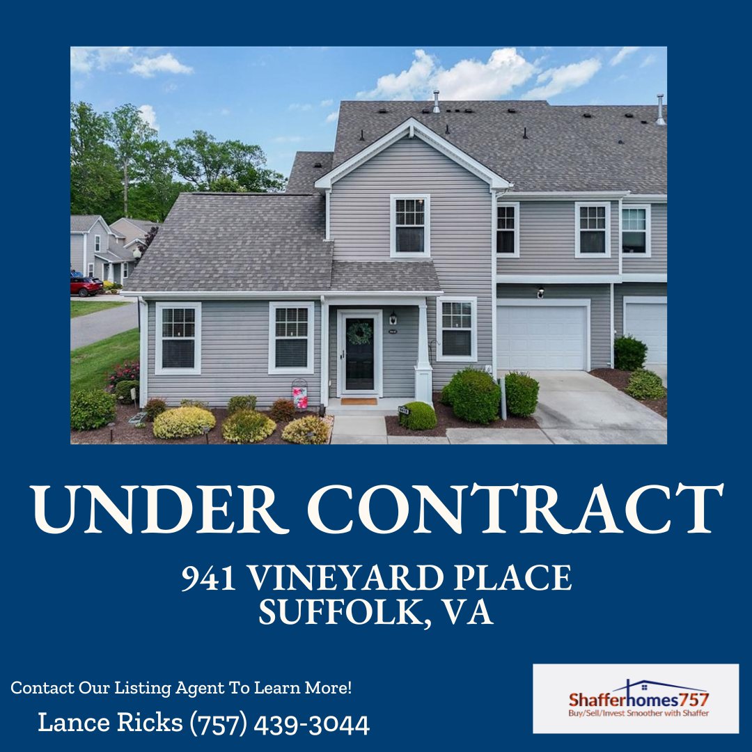 ShafferRealty's tweet photo. 📝 Under Contract! Another beautiful property in Suffolk is on its way to becoming someone's dream home. #RealEstateSuccess #ShafferRealty https://t.co/Fo3McFzrzk