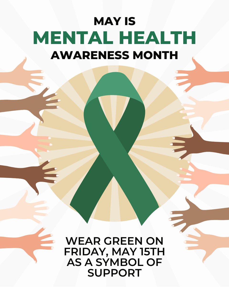 SouthProvSchool's tweet photo. There is no shame in seeking help for your mental health. Wear GREEN on May 15th to encourage open conversations about mental well-being 💚 @AGHoulihan @DiazTeaching @jgriffith352 @UCPSNC #MAHM #phoenixfamily #rethinkingalted https://t.co/k73nB1FEJ4