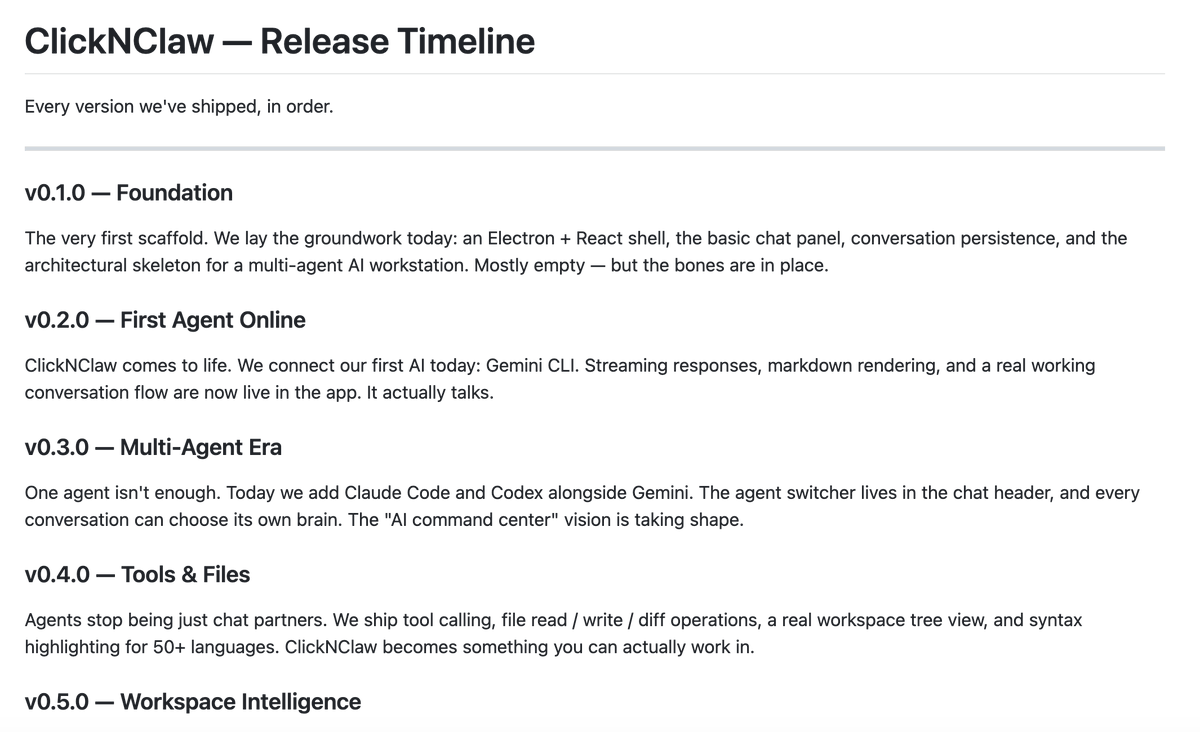 ClickNClawLabs's tweet photo. If we aren't tweeting, we are building. 🦀⚙️

Some think silence means we’ve stopped. They couldn’t be more wrong. Every day since day one has been dedicated to evolving the ClickNClaw.

As we approach the era of total AI autonomy, our major releases speak for themselves. 🛠️🚀 https://t.co/EdwuJnt2h7