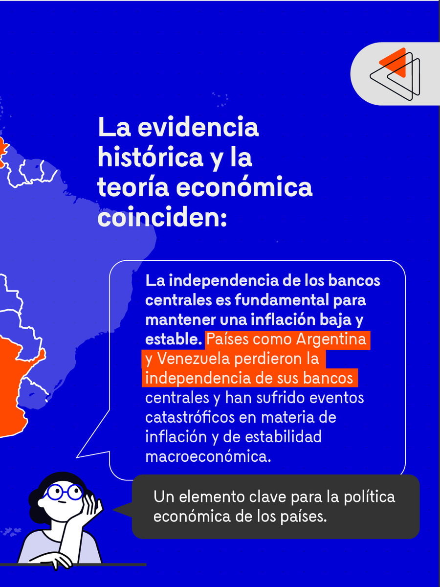 BancoRepublica's tweet photo. ¿Qué relación existe entre la independencia del banco central y la inflación?
Datos de 17 países de América Latina entre 1922 y 2021 muestran una relación clara:
📉 mayor independencia, 📉 menor inflación.
Descubra los detalles del análisis en el Blog de #BanRepExplica “La independencia de los bancos centrales y la inflación” 👉 https://t.co/EXB33nNr4i