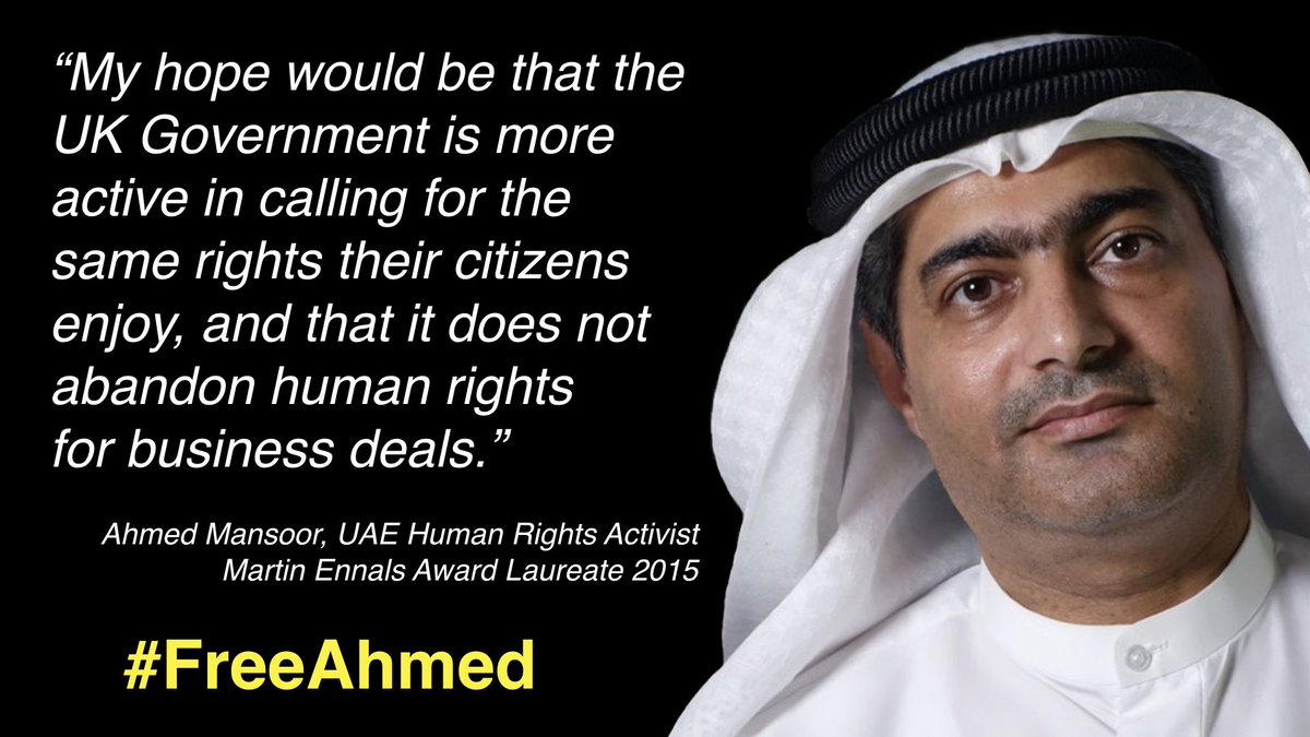 CiLuna27's tweet photo. #UAE: @Ahmed_Mansoor spent 9 years 1 month 23 days in prison, a lot of time in solitary confinement. In 2018 he was sentenced to 10 years in prison, in 2024 to another 15 years. Please join me &amp; urge @HHShkMohd @MohamedBinZayed @AnwarGargash to #FreeAhmed #FreeAhmedMansoor https://t.co/vLQGw9duuM