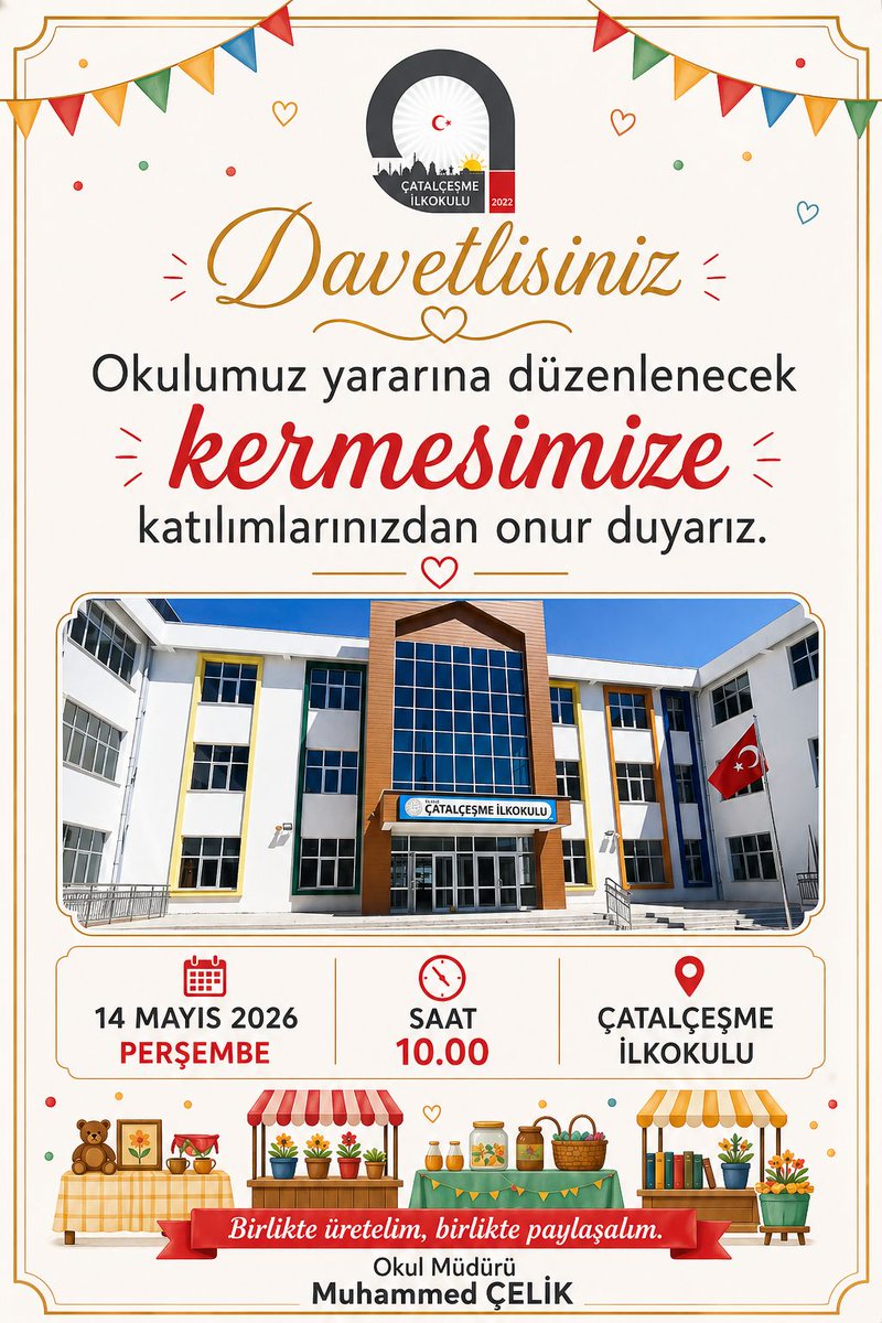 Catalcesme_i's tweet photo. Kermesimize davetlisiniz!
#Kermes 
#Çatalçeşmeİlkokulu
@elazigmem https://t.co/G2wRks9uRS