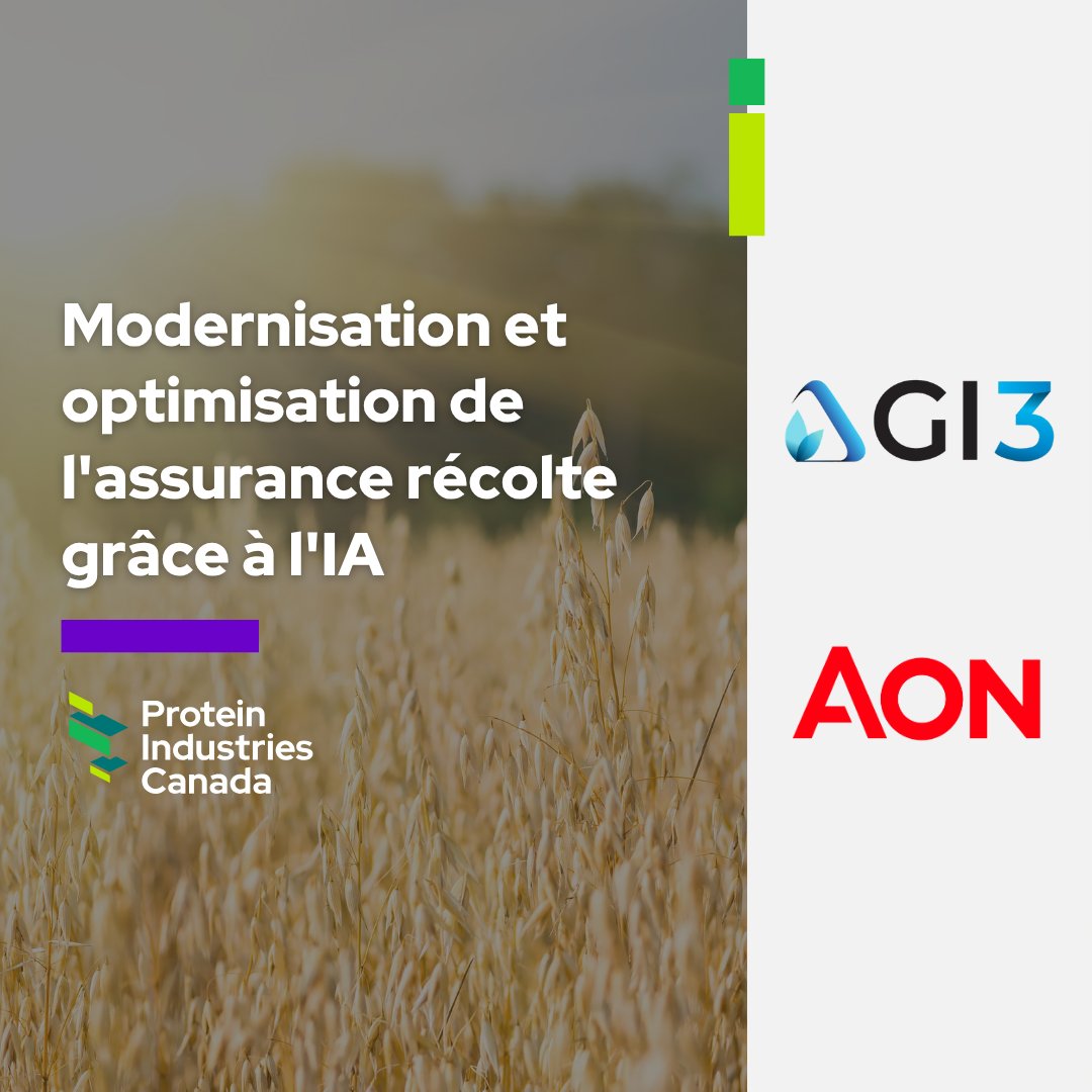 proteinindcan's tweet photo. Un système d'approvisionnement alimentaire national plus solide commence au niveau de l'exploitation agricole.

Dans le cadre d'un nouveau projet de @proteinindcan,  @_Agi3_ et @Aon_plc modernisent et optimisent le système d'assurance récolte du Canada, en développant une plateforme qui utilise l'IA pour mieux connecter les programmes publics de gestion des risques d'entreprise avec des solutions d'assurance privées ciblées.

Cette augmentation de l'efficacité au niveau des exploitations agricoles se répercutera sur l'ensemble de la chaîne de valeur, contribuant ainsi à accroître la compétitivité du Canada sur le marché alimentaire mondial.

Pour en savoir plus sur ce projet, consultez le site :  https://t.co/fg7kJpwWD2 

@ISDE_CA 
#Faitesleici #InnovationAgroalimentaire #IA #SecuriteAlimentaire