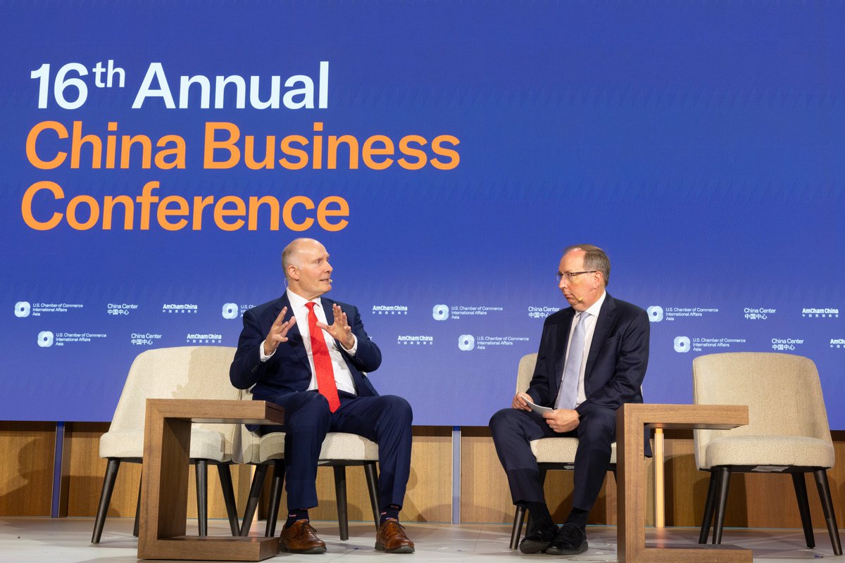 ChinaSelect's tweet photo. This week, Chairman @RepMoolenaar was on-stage at the @USChamber's 16th Annual China Business Conference to discuss U.S.-China relations. 

Chairman Moolenaar talked about the dangerous operating environment for American businesses in China and underscored there is momentum in Congress to take on the CCP regime's predatory practices.
