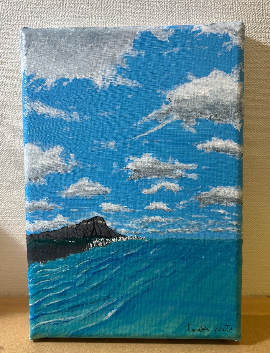 ホノルル行った時に描いた絵 F0/アクリル #風景画 #海 #空