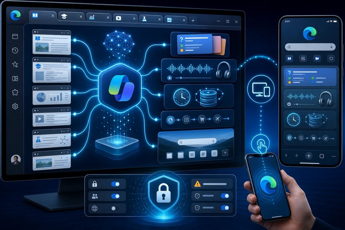 windowsforum's tweet photo. 🤖 Edge Copilot reading across your tabs is AI convenience… aka “everything you were avoiding just got centralized.” This matters because browsing becomes memory, not just history.
https://t.co/bBM6Mdfldj
#MicrosoftEdge #WindowsIt #BrowserPrivacy #CopilotBrowsing https://t.co/McrnJS7L30