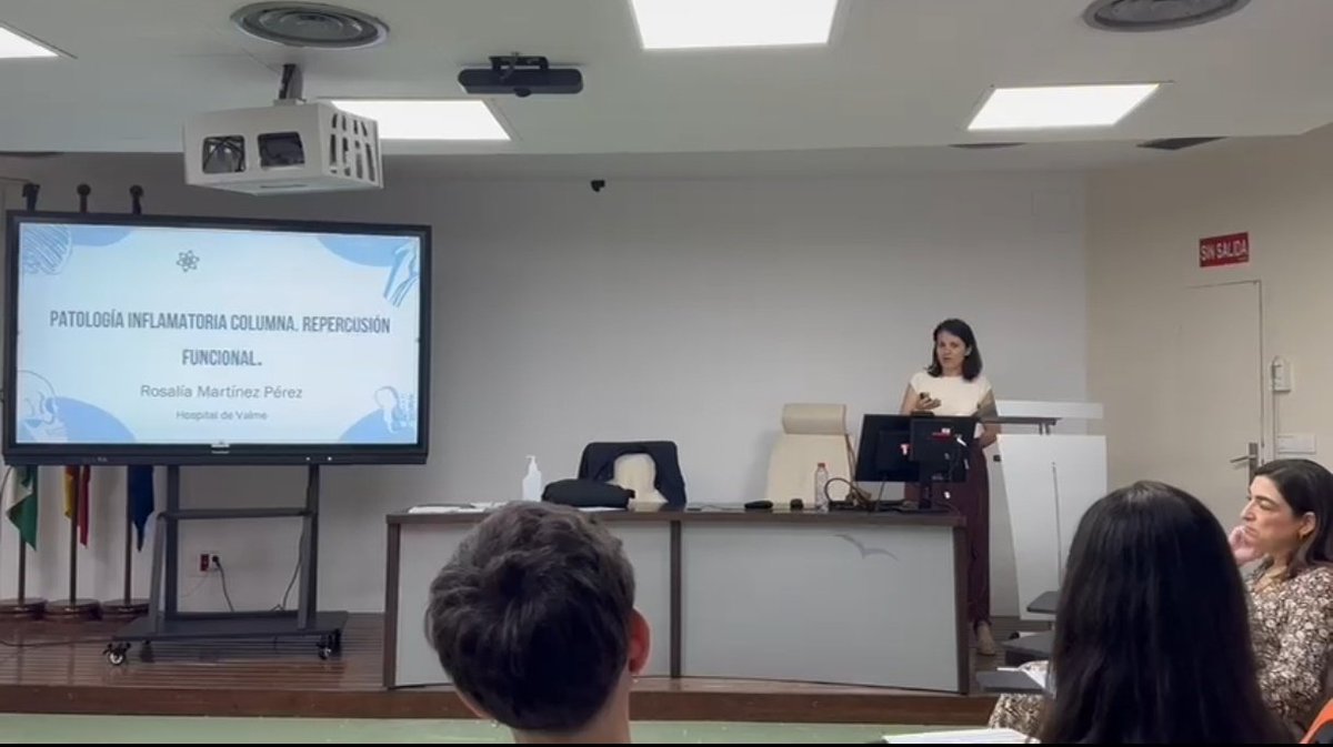 ReumaHUValme's tweet photo. 📌La Dra Martínez, de @ReumaHUValme , ha impartido hoy su sesión "Patología inflamatoria de la columna: repercusión funcional" en el Curso IAAP sobre Evaluación clínico laboral de patologías en Incapacidad Temporal, dirigido a las Unidades Médicas de Valoración de Incapacidades👇🏻 https://t.co/wXCyiRwvgt