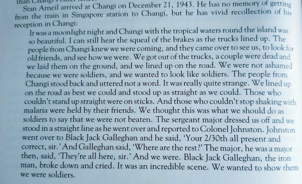 madeofstone71's tweet photo. April 1943
 Changi, Singapore.

The battalion history describes the departure of the 2/30th Battalion on F Force, seen off by it's commander 'Blackjack' Galleghan.

8 months later 390 men returned to him. 
 Stan Arneil's description of the moment is heartbreaking. https://t.co/rF10BHRc6X