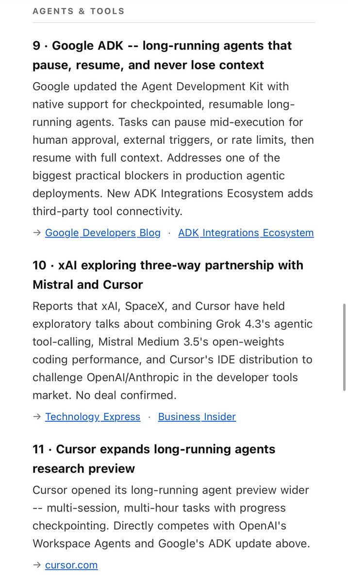 ChrisUniverse's tweet photo. Thanks to @budapp I just found out @AnthropicAI is in talks to acquire ‘Stainless’ — the SDK startup powering @OpenAI + @GoogleAI own dev tools 😳 

Being very honest, @budapp is by far the most fine tuned service provider for bite sized information. 

Besides the sleek design on email, sms, and its platform; the Agentic capabilities far exceed anything I’ve used for ‘automated task’ — there’s simply nothing like it. 

Yes, many platforms can do the same but it’s not really about that. It’s about how eye-catching is it and how scannable/ingestible the information is. This is one of the main reasons I stopped using ChatGPT until very recently GPT 5.5. It’s VERY scannable. 

I do also like long form extended documents but most of the time I am ingesting information at light speed and I can not read everything. 

Here’s some of the daily email AI Digest:
