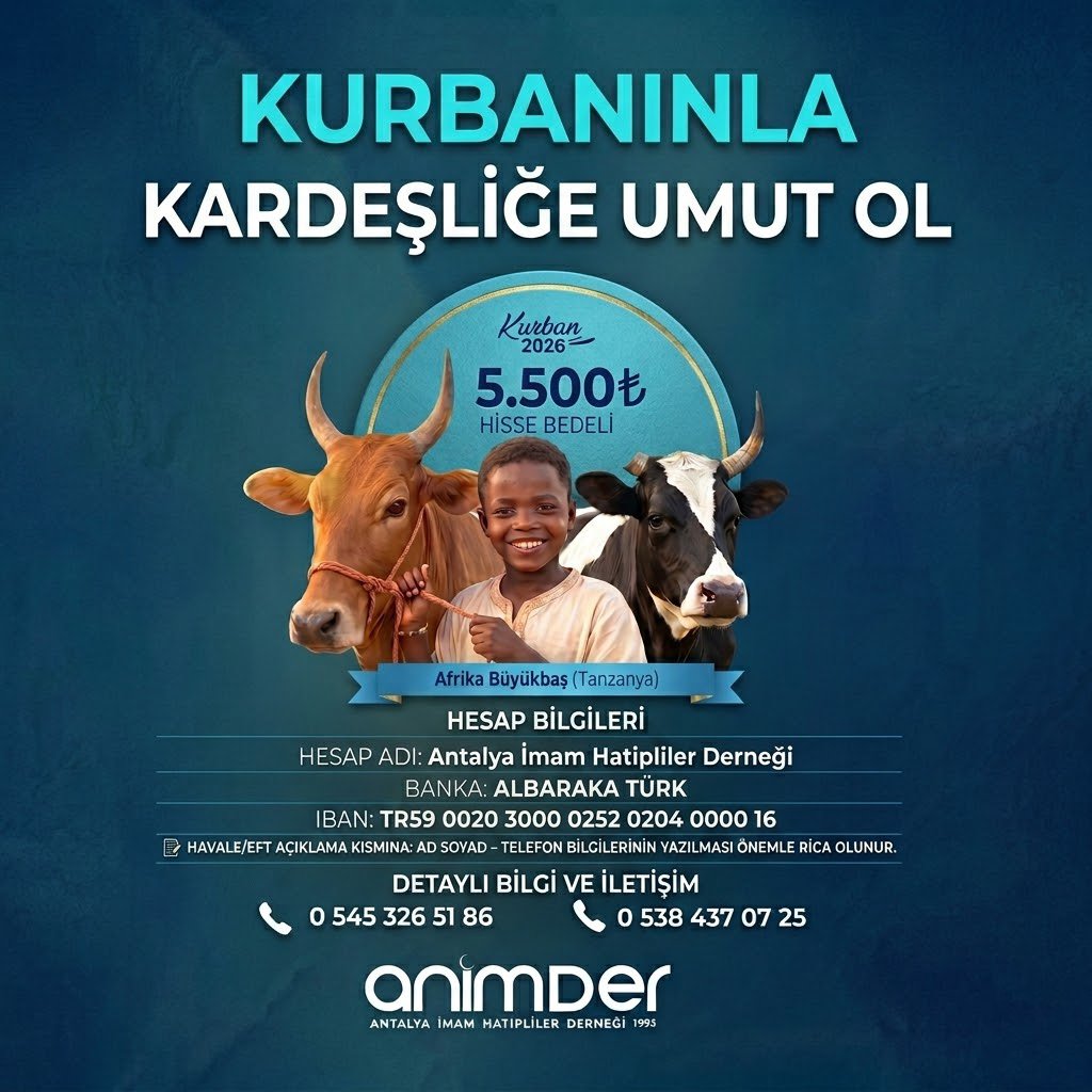animderihl's tweet photo. Kurbanınla Kardeşliğe Umut Ol! 
🌙Tanzanya'daki kardeşlerimizin bayram sevincine ortak olmak ister misiniz?  
 ANİMDER güvencesiyle 2026 Kurban organizasyonumuzda bağışlarınızla binlerce kilometre öteye umut taşıyoruz.  
🥩Afrika Büyükbaş Hisse: 5.500 ₺ https://t.co/3EocBPiK55