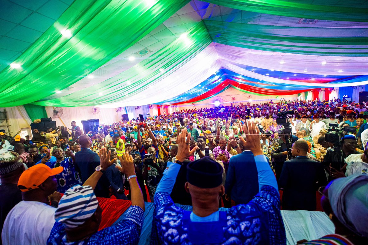 AdeolaYAYI's tweet photo. Ahead of @OfficialAPCNg primaries, I was presented by HE. @DapoAbiodunCON to APC Stakeholders in Ogun West Senatorial District as the Consensus Candidate for the 2027 Governorship election at a Stakeholder and Strategic Meeting in Ilaro, Ogun West Senatorial headquarters. https://t.co/BZg7ebqzXY