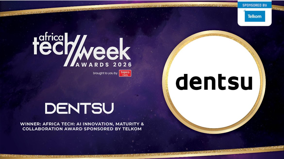 AfricaTechWeek's tweet photo. A huge congratulations to the entire dentsu organisation on winning the Africa Tech: AI Innovation Maturity &amp; Collaboration Award 👏🤩🌐

#ATWAwards #ATW2026 #TopcoMedia https://t.co/LxNwY64CSf