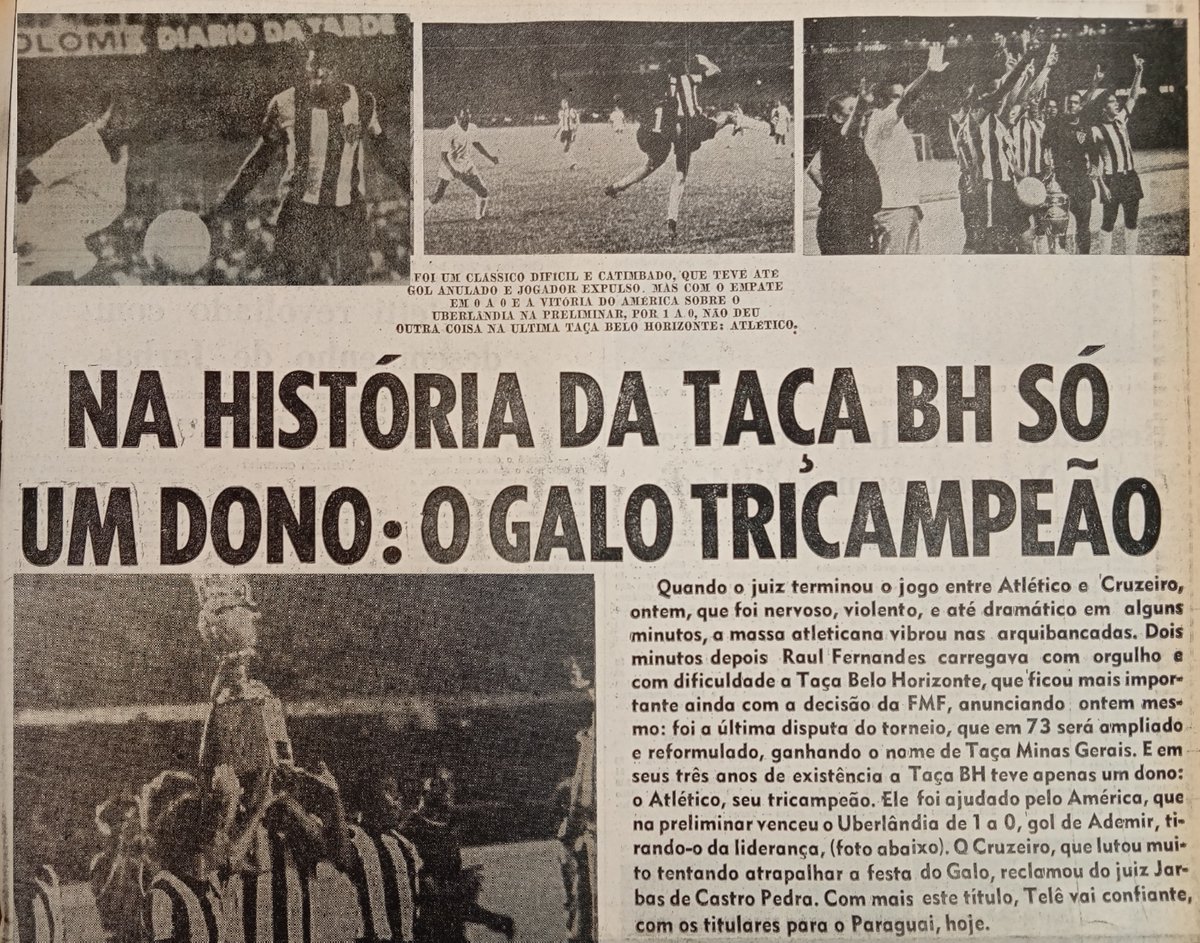 rafaelsperez's tweet photo. ATLÉTICO - Campeão da Taça Belo Horizonte de 1972

Torneio Hexagonal, em turno e returno, promovido pela Federação Mineira, entre janeiro e março.

O Tricampeonato do Galo gerou o fim da competição, que foi substituída pela Taça Minas Gerais. O Galo utilizou uma equipe mista. (+) https://t.co/mVzW9hZhev