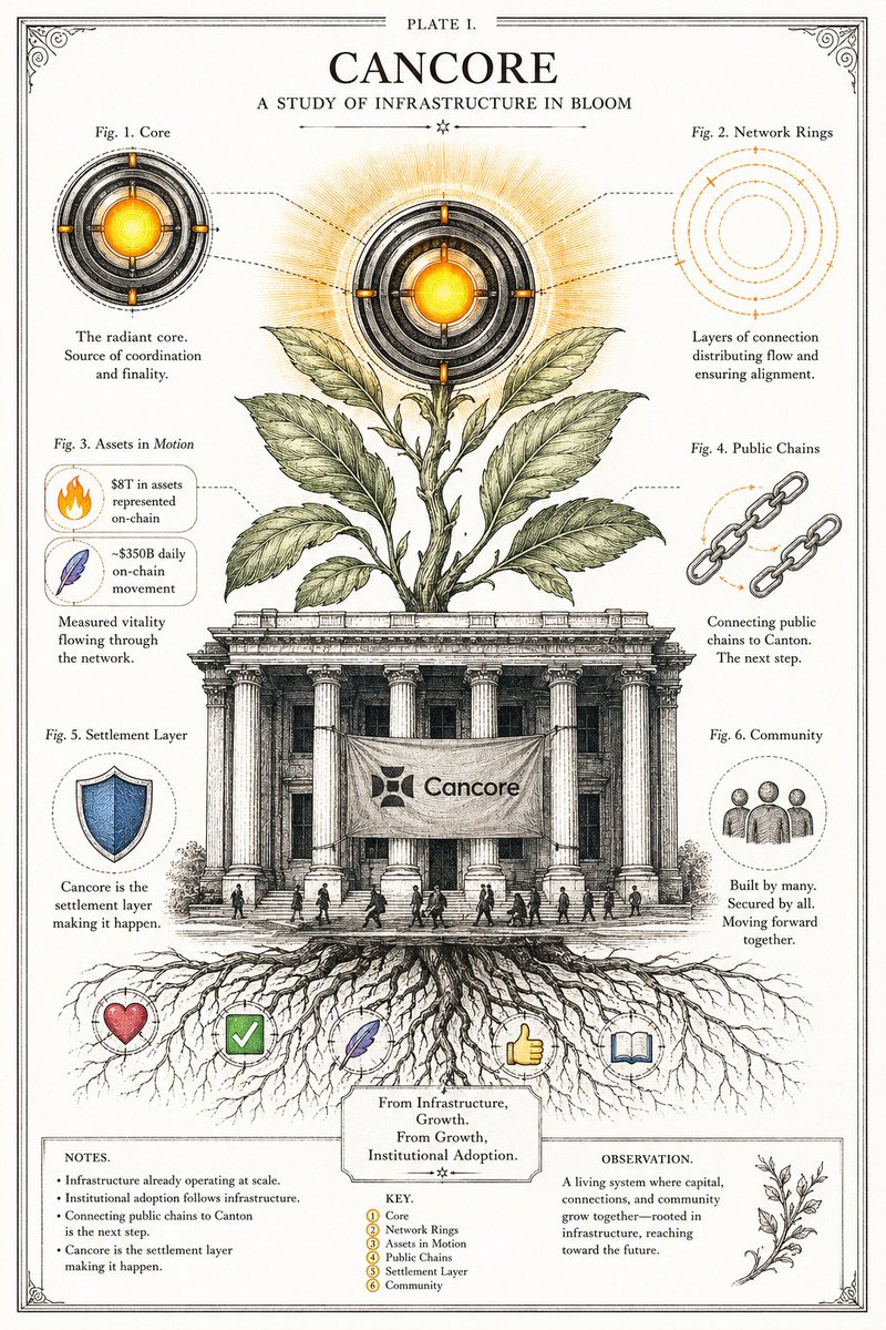 Hivera01's tweet photo. Infrastructure first.
Adoption follows. โก
@cancore_io is building the settlement layer connecting public chains to institutional capital.
The next era of Web3 starts with infrastructure. ๐
#Cancore #Web3 #blockchainnetworks https://t.co/Nxuzn8IPZu