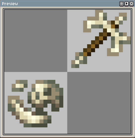 MarcusSlover's tweet photo. bone pickaxe? #pixelart #minecraft #gamedev https://t.co/ysjGdA6fpy