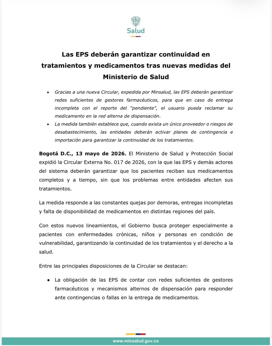 MinSalud Colombia 🇨🇴 tweet media