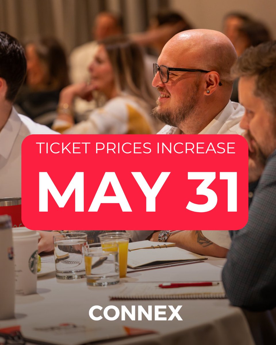 BExSummit's tweet photo. Now’s the time to secure your spot at Connex and join us for a full day of impactful learning, fresh perspectives, and meaningful connection with fellow leaders.

Grab your tickets before the price increase and lock in the best rate!

https://t.co/wyAXjI7dEf https://t.co/Lq5Xnd6T8g