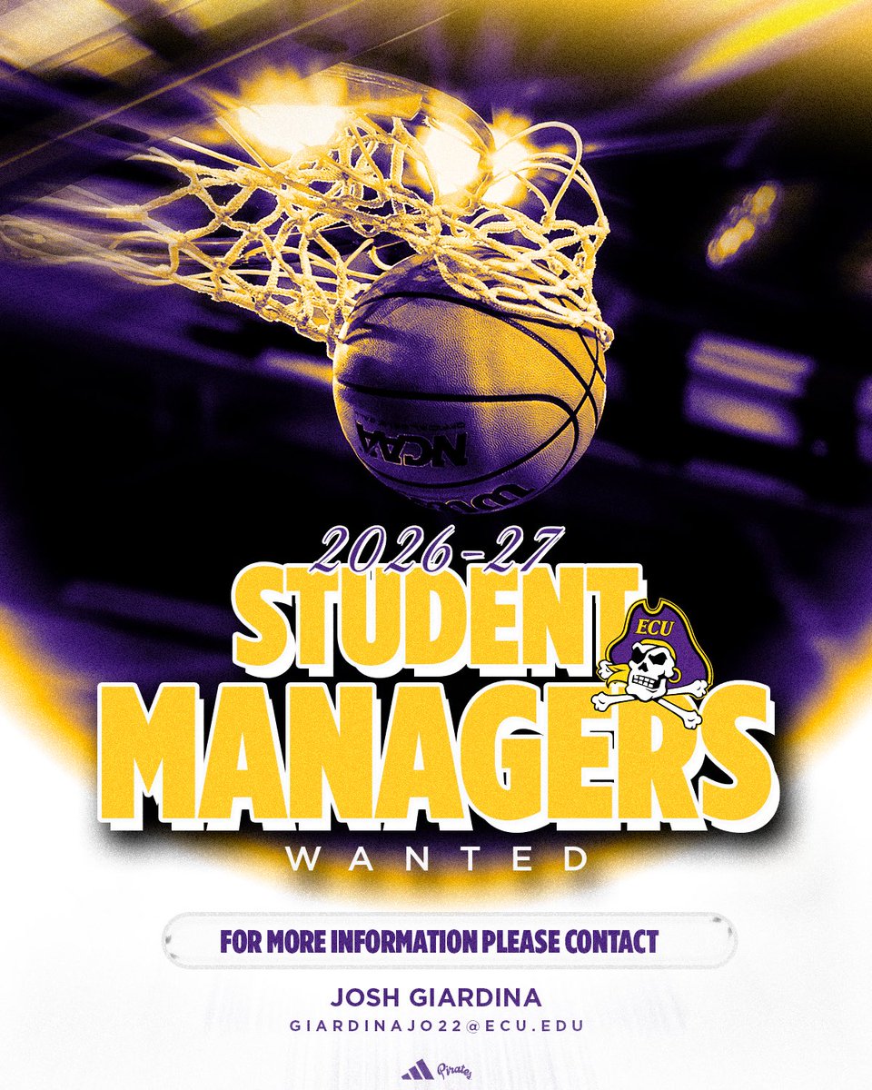 ecubasketball's tweet photo. ‼️CALLING ALL STUDENTS‼️

Hoops season is just around the corner and we’re looking for devoted students to join our team for the 2026-27 season! 

#GoPirates https://t.co/WfzwE5I12p