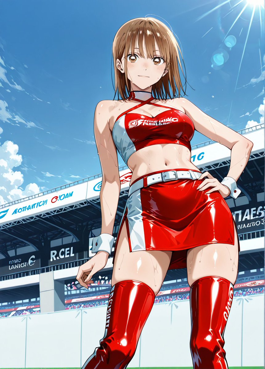 レースクイーンな鹿野千夏先輩 SFW Illustration. No nudity or