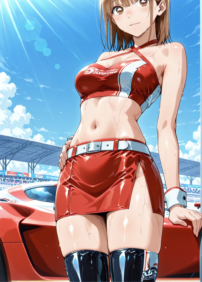 レースクイーンな鹿野千夏先輩 SFW Illustration. No nudity or
